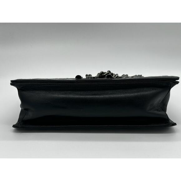 Prada Black Leather Grommet Flap Shoulder Bag*EXCELLENT w/COA Dustbag - Picture 10 of 16